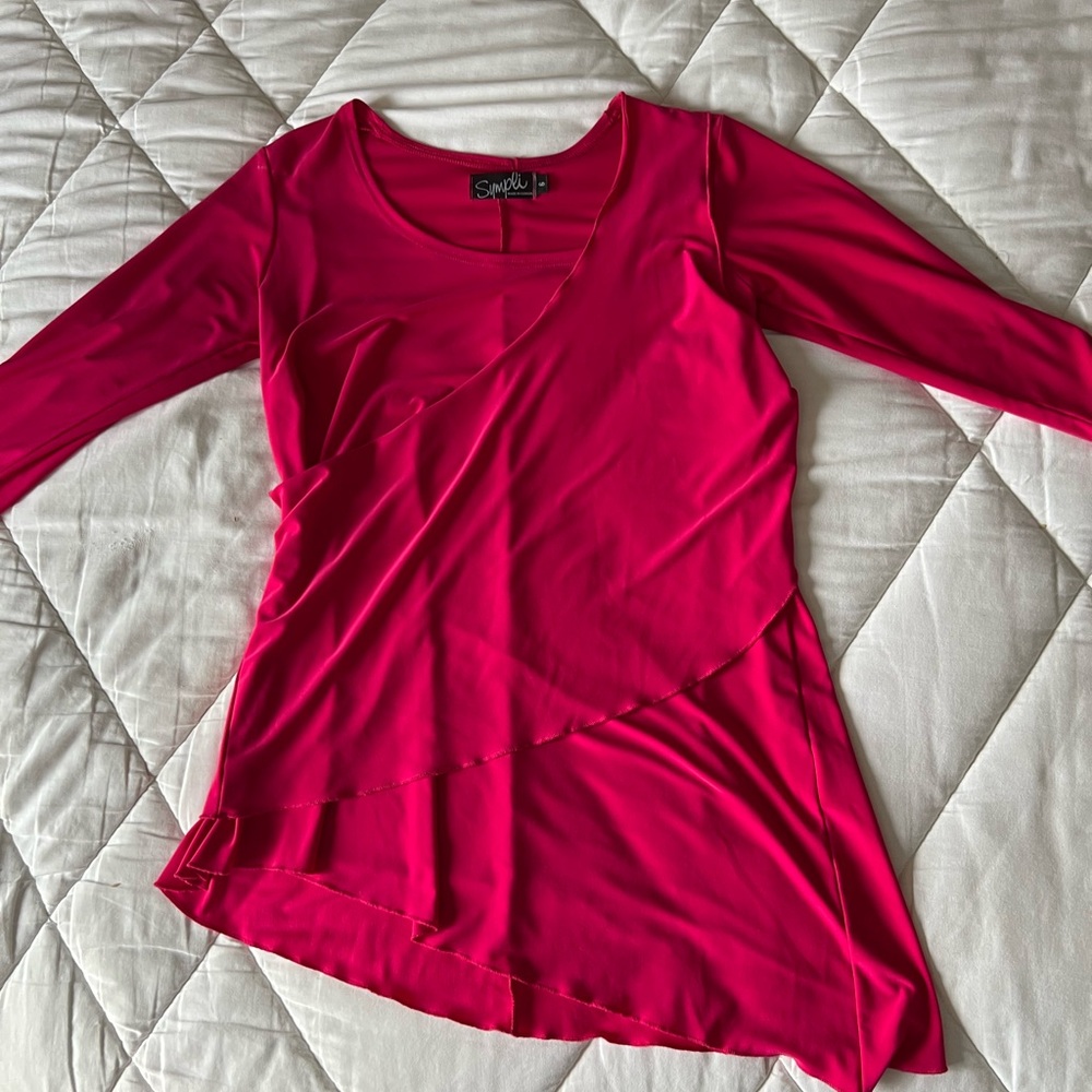 Sympli  Fuchsia Asymmetrical Tunic